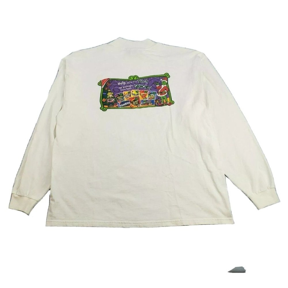 Vintage Y2K Snack The Grinch Stole Christmas Jim Carrey Movie Promo T-Shirt XL
